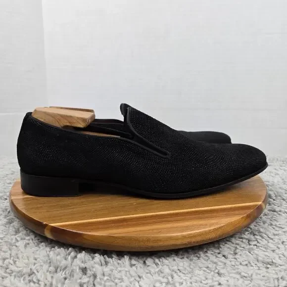 Mezlan Crespi Beaded Black Business Casual Daily Slip On Custom Loafer Mens 11.5